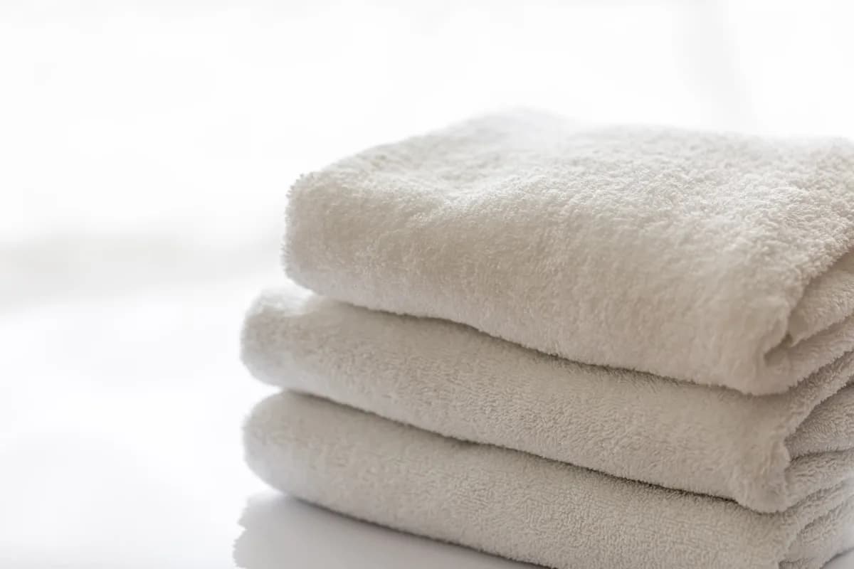 Fresh white towels for commercial laundry